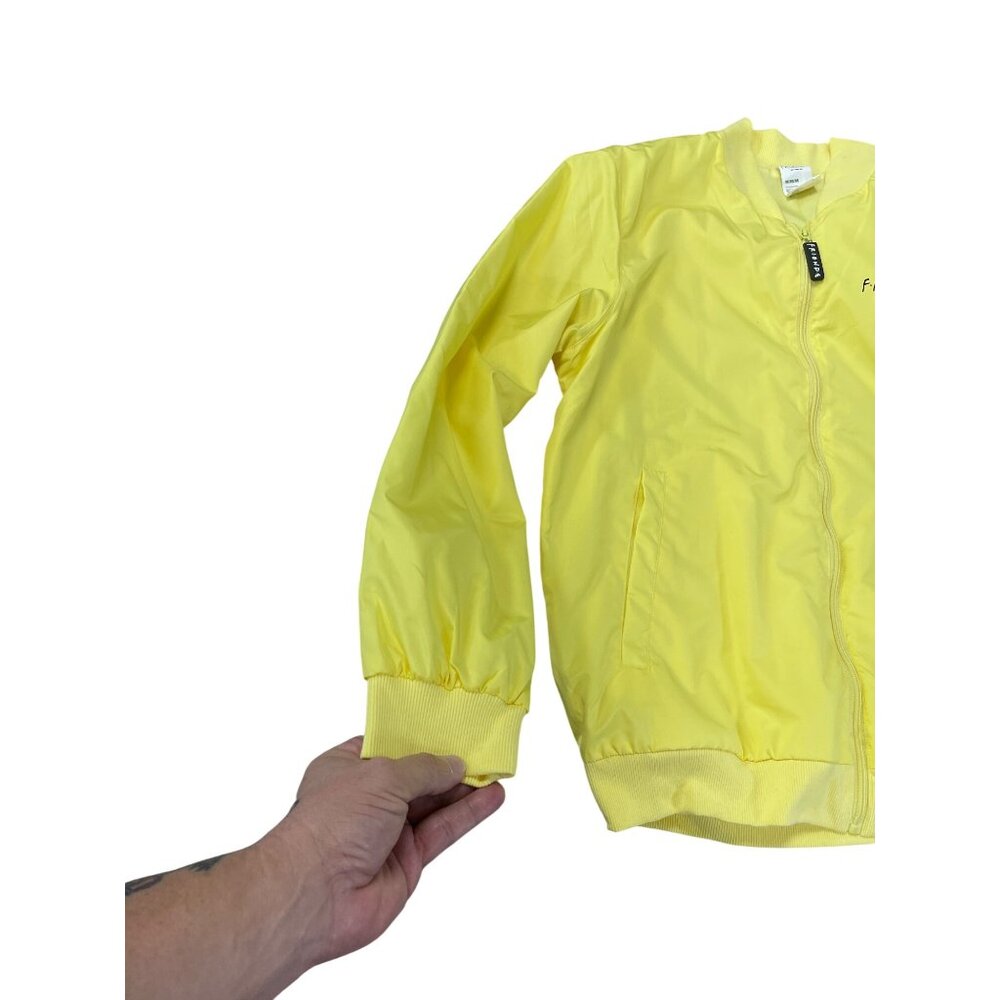 Friends Central Perk By Culture Fly Mens yellow Graphic Sip Bomber Jacket Sz M S - Picture 2 of 16